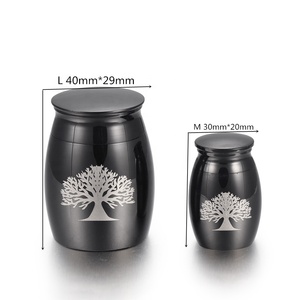 Urne funéraire en acier inoxydable IJU009 <span class=keywords><strong>Arbre</strong></span> <span class=keywords><strong>de</strong></span> <span class=keywords><strong>vie</strong></span> pour cendres Urne funéraire miniature gravée sur mesure pour cendres humaines - Product Image 4