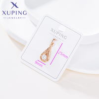 Pendentif Breloque Goutte d'Eau Gravé Vintage Plaqué Or avec Zircon Unique XUPING Bijoux 5915