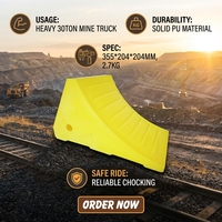 Cales de roue en PU jaune vif pour camions lourds de 30 tonnes