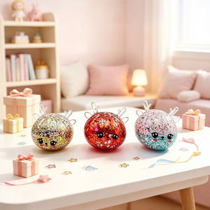 Nouveau Jouet à Presser Renne de Noël 5,5-8,5 cm, Squishy Pailleté Anti-Stress en Forme de Boulette - Product Image 5
