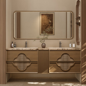 New modern <b>oak</b> bathroom cabinet combination antique style washbasin plum mirror washbasin basin cabinet - Product Image 5