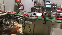 Machine d'étiquetage linéaire à fusion à chaud pour bouteilles rondes d'eau minérale, agent nettoyant, étiquetage de surface circulaire complète