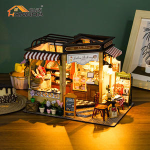 Hongda M2422 Julia panetteria casa delle bambole in legno casa delle bambole per ragazze diy casa delle bambole in miniatura kit con luce - Product Image 3