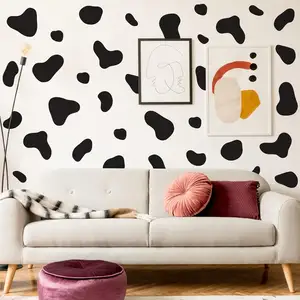 Große schwarze Vinyl Kuh drucken Wandt attoos schälen und kleben moderne Kuh Spot Wanda uf kleber für Badezimmer Schlafzimmer Wohnzimmer