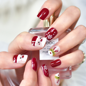 Prensa de Navidad <span class=keywords><strong>Uñas</strong></span> en las <span class=keywords><strong>uñas</strong></span> postizas cuadradas <span class=keywords><strong>cortas</strong></span> Invierno Navidad para mujeres Niñas Manicura Prensa <span class=keywords><strong>Uñas</strong></span> Venta al por mayor Fakenail - Product Image 6