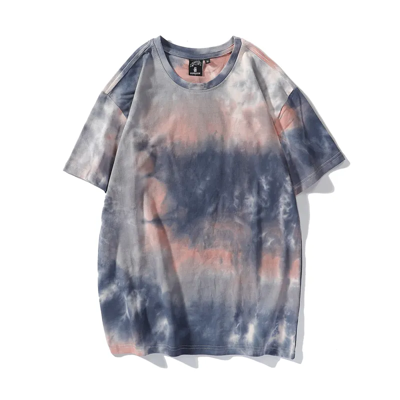 2023 primavera/verano Multicolor remolino Tie Dye manga corta Hip Hop OversizesT-Shirt