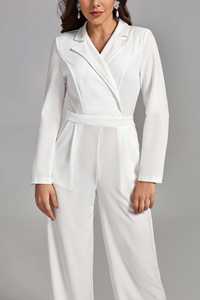 Mujer <span class=keywords><strong>blanco</strong></span> manga larga Oficina señoras <span class=keywords><strong>blazer</strong></span> casual <span class=keywords><strong>mono</strong></span> - Product Image 4