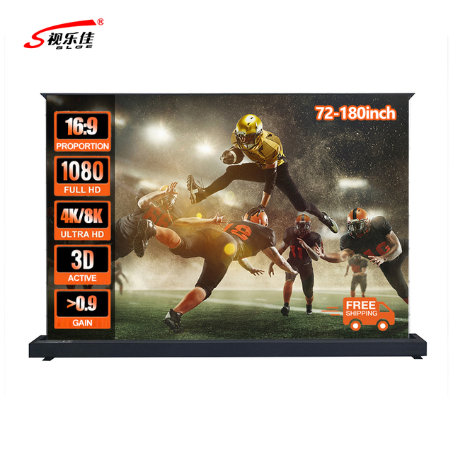 150" SLJ ALR Motorized Floor Rising Projector Screen 16:9 HD 4K Home Theater