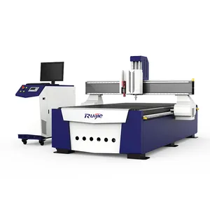 Camera CCD + Oscillating Knife + Spindle cutting cnc router 1325 for cutting signs milling solid wood aluminum