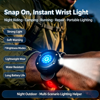 Lampe torche LED sportive mains libres pour poignet, indice de protection IP54, rechargeable par USB, en silicone, respectueuse de la peau, confortable pour la course quotidienne