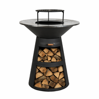 Plancha ronde en acier de haute qualité pour extérieur, jardin, chauffée au bois, cuisson à 360 degrés avec barbecue pour foyer