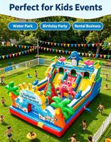 Château gonflable commercial combiné avec toboggan, mur d'escalade et zone de saut pour événements pour enfants et divertissements familiaux, norme CE