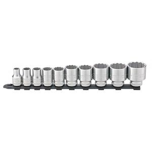 STAHLWILLE - 96053010 Jeu de douilles 1/2 ''avec rail à clip (10 pcs.) -EAN 4018754331291 DOUILLES À MAIN 1/2" - Product Image 1