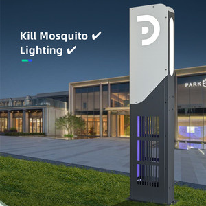 2 en 1 Control de Sensor inteligente Diseño moderno Mosquito Killer Poste de luz LED Bolardo de luz al aire libre para Park Hotel Home Garden - Product Image 2
