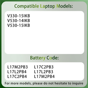 ชุด L17L2PB4แบตเตอรี่แล็ปท็อปชุด V530-15IKB L17C2PB4สำหรับ <span class=keywords><strong>Lenovo</strong></span> <span class=keywords><strong>V330</strong></span>-15IKB V530-<span class=keywords><strong>14IKB</strong></span> - Product Image 2