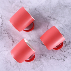 Nordic Matte Ceramic Mug Red Solid Color Coffee <b>Tea</b> <b>Cup</b> Gift <b>Set</b> Two Piece HB 111 - Product Image 5