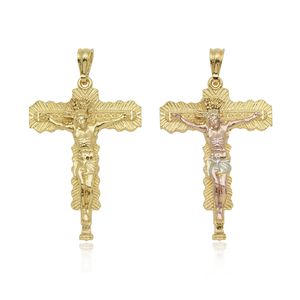 3 тона 14K Oro ламинадо Виктория распятие Иисус крест подвеска Религиозные ювелирные изделия христианские для мужчин - Product Image 1