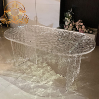 Table de mariage de forme ovale, en acrylique, Design d'artiste, transparent, Center pour Couple, Design