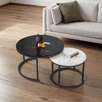 Table basse moderne en acier inoxydable, 2 pièces, salon, appartement, hôtel, utilisation légère, durable, facile à nettoyer, meubles de maison