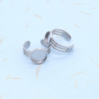 Bagues ajustables tendance en acier inoxydable de 6 à 14 mm, base plate vierge pour la fabrication de bijoux et les loisirs créatifs