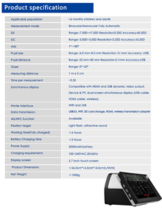 Portable ophtalmologie écran tactile portable Vision Screener Usb & Wifi numérique tenu dans la main Auto réfractomètre - Product Image 3