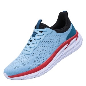 Chaussures de sport élégantes et robustes pour hommes, baskets de marche en tissu de coton à lacets, tendance mode, baskets de court tricotées lumineuses - Product Image 4