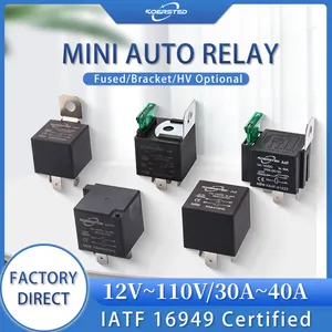 Serie KA4-Relé de coche 30A 40A, 12V 24V Mini 40A Relé, utilizado universalmente en fábrica de coches y reacondicionamiento