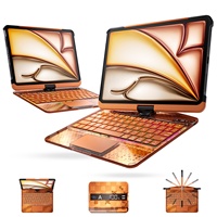 Funda con Teclado Mecánico Inalámbrico Retroiluminado LED iFacemall, Giratorio 360°, para iPad Pro 11 y iPad Air 10.9 Pulgadas