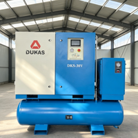 Compresseur d'air à vis quatre-en-un facile à installer avec moteur lubrifié refroidi par air pour une intégration intelligente