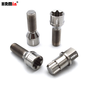 Vis de roue à tête conique <span class=keywords><strong>antivol</strong></span> en titane Ti-6Al-4V Gr.5, douille Torx, M14*1.25*28mm avec <span class=keywords><strong>clé</strong></span> en titane pour <span class=keywords><strong>BMW</strong></span>, état neuf - Product Image 1