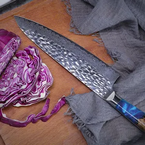 Tuobituo Cuchillos De Acero Damasco 8 pollici giapponese AUS10 45 strati Damasco In acciaio forgiato coltello da cucina In alta qualità