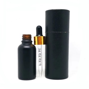 <b>Empty</b> Oil Cosmetic Packaging 10ml 30ml 50ml 100ml Black Matt Glass Dropper <b>Bottle</b> with Childproof Dropper Cap Screen Printed - Product Image 2