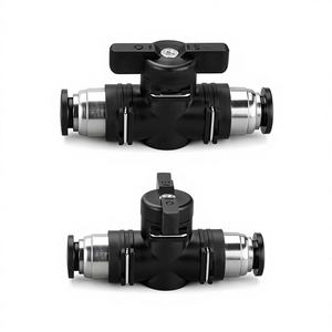 Coude à connexion rapide BUL avec filetage interne de cloisonnement BM, interrupteur manuel pneumatique BUC-4 6 8 10 12 mm, vannes de commande manuelle - Product Image 2