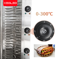 XEOLEO Commercial En Acier Inoxydable 4 Brûleurs Moyen-Orient Électrique Poulet Viande Barbecue Rotatif Doner Kebab Grill Shawarma Machine