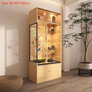 Fabrika Fiyatlı Şeffaf Camlı Masif Ahşap Papağan Ayakta Durma Kuş Kafesi Büyük Üretim Kuş Kafesi Lüks Kuş Kafesi Villa - Product Image 2