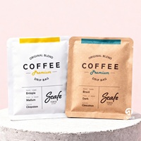 Empaque Ecológico de Papel Kraft con Logotipo Personalizado para Café en Polvo, Sellado Térmico de Tres Lados, Laminación de Grado Alimenticio, Impermeable