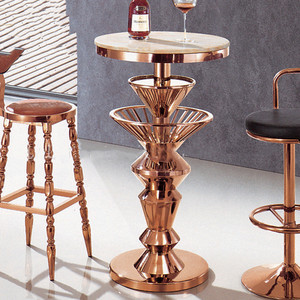 Muebles de club nocturno comercial, mesa de bar alto de acero inoxidable <span class=keywords><strong>con</strong></span> taburete, KTV, nuevo - Product Image 2