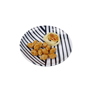 Bestwares Fabricants d'assiettes en mélamine Belles assiettes en mélamine à rayures noires <span class=keywords><strong>et</strong></span> blanches Assiette à dîner de 6/8 pouces - Product Image 4