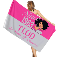 Serviette de plage Sorority NCNW, design moderne personnalisé, vente en gros, tissu doux, idéale pour les vacances d'été
