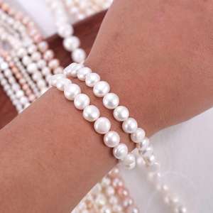 Perles baroques d'eau douce naturelles en gros du fabricant, double face, forte luminosité, couleur blanche, trous latéraux, forme irrégulière - Product Image 3