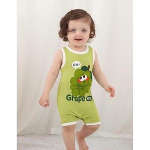 BambooBud Baby Romper Sleeveless Grape Print 100% Bamboo Viscose Unisex Infant Outfit Breathable Daily Wear - Product Image 4