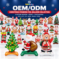 Grand ensemble de ballons gonflables de Noël – Père Noël et sapin de Noël – Décorations de fête en aluminium brillant pour présentoirs au sol