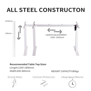 Motor tunggal ergonomis komputer kantor, meja berdiri Modern dengan kaki berdiri yang dapat disesuaikan - Product Image 3