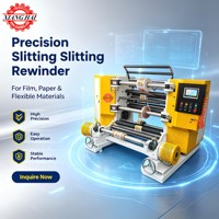 Machine de découpe et de rembobinage automatique à haute productivité contrôlée par PLC Delta pour film d'emballage imprimé flexible en rouleau