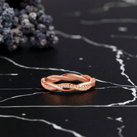 Bague de fiançailles en argent 925 avec moissanite ronde de 1,3 mm de couleur D, design torsadé, éternité complète, bijoux de promesse pour femmes