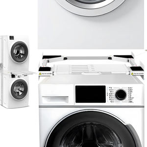 Kit de superposition lave-linge sèche-linge avec étagère coulissante en plastique durable et écologique - Product Image 4