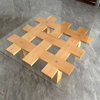Table basse rectangulaire en bois de noyer de style moderne italien du milieu du siècle, avec plateau en verre, pour hôtel, maison ou bureau