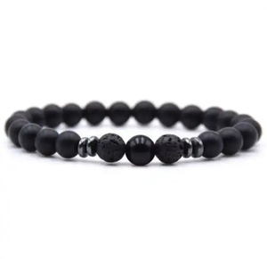 <span class=keywords><strong>Bracelet</strong></span> élastique en perles de pierre de lave volcanique naturelle de 8mm en gros diffuseur de pierres précieuses de guérison pour <span class=keywords><strong>bracelet</strong></span> à breloques à la mode - Product Image 2