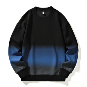 Gradient nouveau pull à col rond t-shirt à manches longues ample et polyvalent pour hommes au printemps et à l'automne 2024 chemise à fond lourd - Product Image 5
