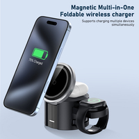 Nouveau câble de charge sans fil magnétique pliable multifonctionnel 3-en-1 rétractable de 80 cm pour iPhone, port Type-C QC3.0/PD2.0